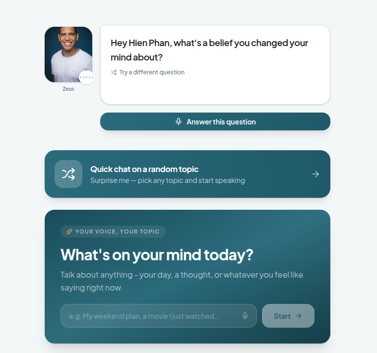 Pick a topic and start speaking